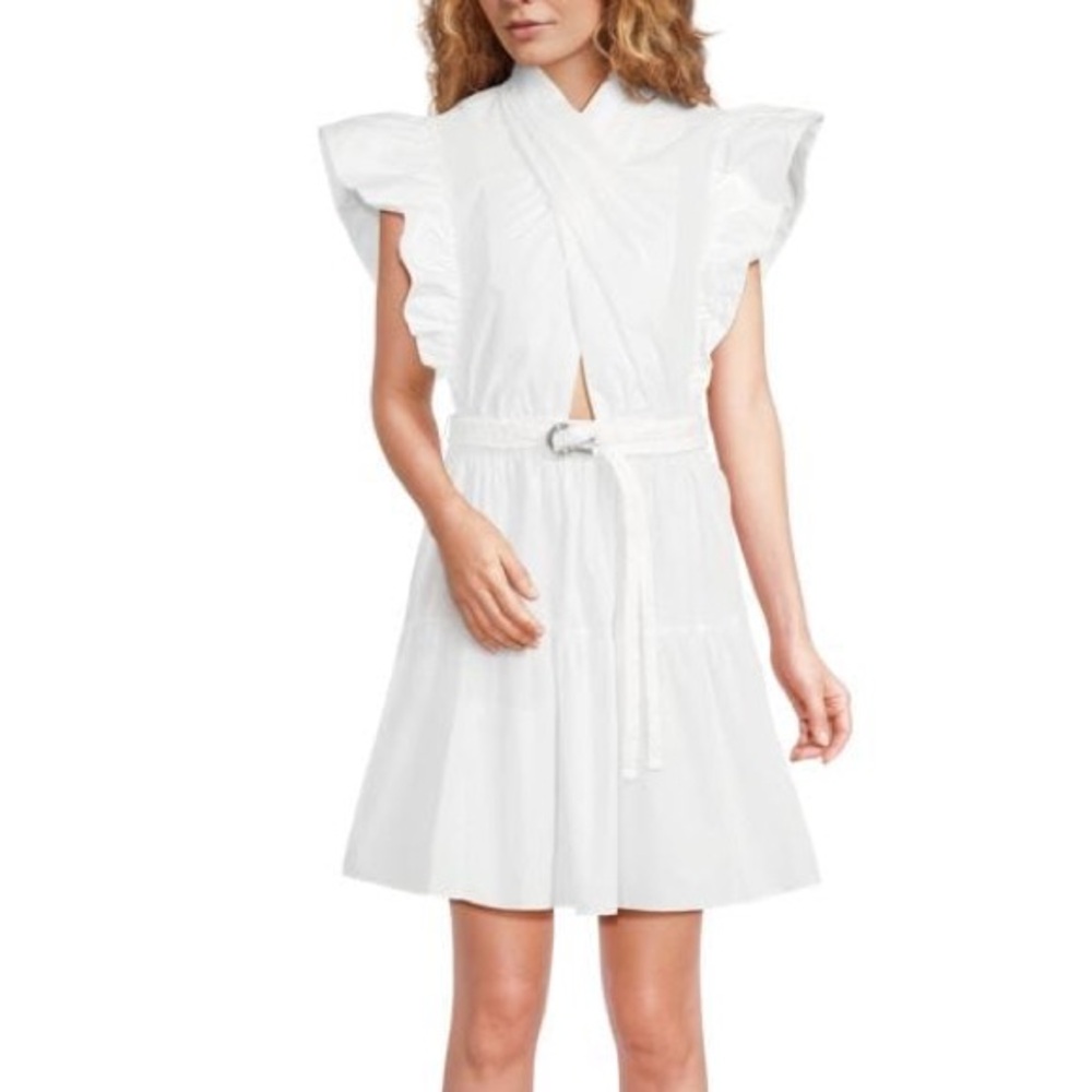 Derek Lam White Ruffle Mini Dress